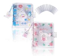 CIOUYAOS 2 Albums Photo Kpop avec 10 Pochette, Mini Carte Classeur Binder de 3 Pouces Avec Porte Clé, Petit Photocard Holder pour Collectionner Photos Card (60 Pochette)