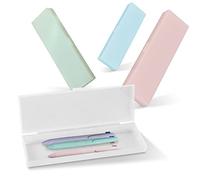 CIOUYAOS 4 Trousses Crayon Boite Rangement, Petite Plastique Transparentes Stylo pinceaux Box pour étudiants Bureau (Une Seule Couche)