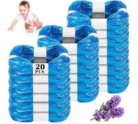 CIOXSOIO 20 Pièces Recharge Poubelle a Couche, 4.5M Sac Poubelle Universelles Grande Capacité, Résistance Anti-odeur, Compatible avec Bebe Chats Poubelle Couche Tommee Tippee, Angelcare