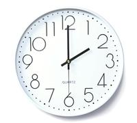 CIOXSOIO 30cm Horloge Murale Silencieuse sans Tic-tac, Pendules Murales Décorative Ronde, Chiffres Arabes Murale Facile à Lire, Horloge Murale à Quartz pour Chambre, Salon, Cuisine, Bureau