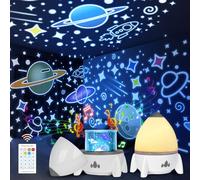 CIOXSOIO Proiettore Star con sveglia, Rocket Galaxy Projector per camera da letto, altoparlante Bluetooth e proiettore Aurora con rumore bianco