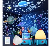 CIOXSOIO Proiettore Star con sveglia, Rocket Galaxy Projector per camera da letto, altoparlante Bluetooth e proiettore Aurora con rumore bianco