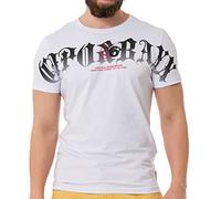 Cipo & Baxx CT768 T-shirt en coton pour homme avec inscription italique, Blanc., L
