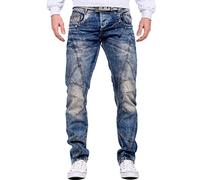 Cipo & Baxx Jean Homme C0894-bans W36/L30 | Denim pour homme, jean bleu et noir, fermetures éclair, coupe élégante pour le quotidien et les loisirs