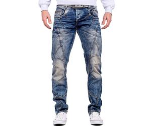 Cipo & Baxx Jean Homme C0894-bans W36/L30 | Denim pour homme, jean bleu et noir, fermetures éclair, coupe élégante pour le quotidien et les loisirs