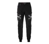 CIPO & BAXX Pantalon cargo noir / blanc, Taille 42