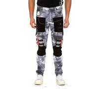 Cipo & Baxx Pantalon en jean pour homme - Avec rivets - Coupe droite, gris, 31W / 32L