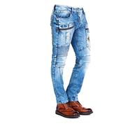 Cipo & Baxx Pantalon en jean pour homme - Bleu - Coupe ajustée, bleu, 31W x 34L