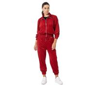 Cipo & Baxx Survêtement pour femme - Ensemble 2 pièces composé d'une veste à capuche et d'un pantalon de jogging au design tendance, coupe haute et sportive et féminine, WLR151 Bourgogne, L