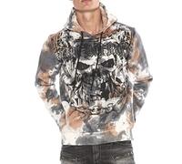 Cipo & Baxx Sweat à capuche pour homme - Manches longues - Motif tête de mort - Noir - X-Large