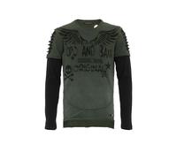 CIPO & BAXX T-Shirt kaki / noir, Taille S