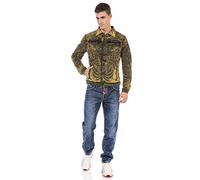 Cipo & Baxx Veste en jean délavé pour homme, jaune, M