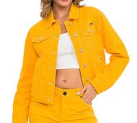 Cipo & Baxx Veste longue en jean pour femme, WJ212-YELLOW, S