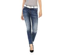 Cipo & Baxx WD461 Pantalon en jean pour femme Coupe ajustée, bleu, 28W x 34L