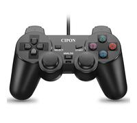 CIPON Manette filaire compatible avec console PlayStation 2, télécommande de jeu avec câble de 2,2 m (noir)