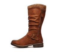 Cipriata Alisa Femmes Designer Robe Mode Décontracté Haut Jambe Bottes Fauve