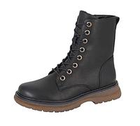 Cipriata Annetta Bottines hautes pour femme avec lacets et fermeture à 8 œillets, Noir mat, 38 EU