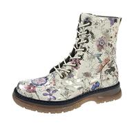 Cipriata Annetta Bottines hautes à lacets avec fermeture éclair à 8 œillets pour femme, Gris clair à motif floral, 38 EU