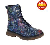 Cipriata Annetta Floral Femmes à Lacets Décontracté Mode Créateur Bottes Marine