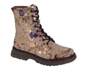 Cipriata Annetta L310BGM-7 Bottes à lacets pour femme Écru doré floral Taille 40