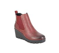 Cipriata Annina L606 Bottines à talon compensé pour femme en mousse à mémoire de forme avec fermeture éclair intérieure et soufflet, bordeaux, 36 EU