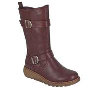 Cipriata ARCISA L741 Bottes mi-longues en fausse fourrure pour femme Doublure chaude Double boucle intérieure Fermeture éclair, bordeaux, 36 EU