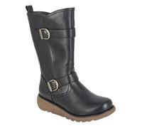 Cipriata ARCISA L741 Bottes mi-longues en fausse fourrure pour femme Doublure chaude Double boucle intérieure Fermeture éclair, Noir , 36 EU