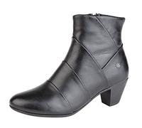 Cipriata Bottines en cuir à talon moyen et mousse à mémoire de forme pour femme Noir - Noir - Noir , 39 EU