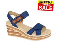 Cipriata Danta Sandale À Talon Wedge En Jean Pour Femme Bleue