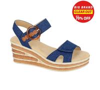 Cipriata Sandale à talon Danta Wedge en jean pour femme bleue