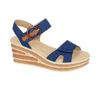 Cipriata Danta Sandale À Talon Wedge En Jean Pour Femme Bleue