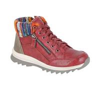 Cipriata Erte L726 Bottines thermiques doublées en fausse fourrure avec double fermeture éclair 6 œillets pour femme, bordeaux, 38 EU