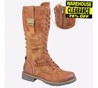 Cipriata Gabriela Femmes Mémoire Mousse Décontracté Robe Mode Jambe Bottes Fauve