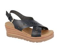 Cipriata Sandale compensée Gavina pour femmes – bride arrière, designer – Noir