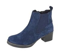 Cipriata L541 ALESSINA Bottines en daim véritable, Daim véritable bleu marine, 38 EU