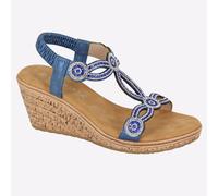 Cipriata Ora Sandale À Talon Élastique Bijou Femme Bleue