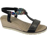 Cipriata - Sandales "Gilda" pour femme, ornées de strass DF2328 (42 EU) (Noir)