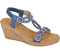 Cipriata - Sandales "Ora" pour femmes, ornées de bijoux DF2416 (38 EU) (Bleu)