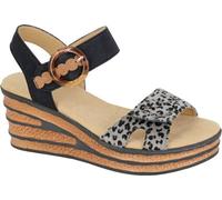 Cipriata - Sandales pour femmes "Danta", motif leo DF2513 (39.5 EU) (Noir)