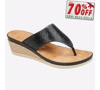 Cipriata Sandra Femmes Décontracté Robe Mode Strass Sandales Compensées Été Noir