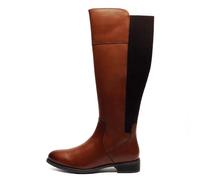 Cipriata Silvia Femmes Mémoire Mousse Cuir Mode Robe Bottes Hauteur Genou Fauve