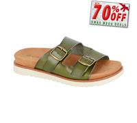 Cipriata Tiberia Femmes à Enfiler Boucle Designer Glissières Sandales Mules Vert