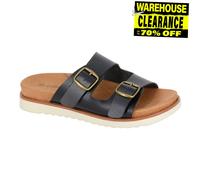 Cipriata L651 TIBERIA Sandales mules à double boucle pour femme, PU Noir, 36 EU