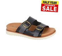 Cipriata Sandales mules L651 TIBERIA pour femme à double boucle PU Noir 36 EU
