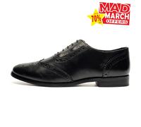 Cipriata Violetta Brogue En Cuir Pour Femmes Chaussures De Mode Noires