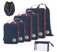 Cipway Organisateur Valise pour Voyage, Organiseur de Bagages Ultraléger Extensible Rangement Sac de Compression Voyage（Bleu，8Pièces）