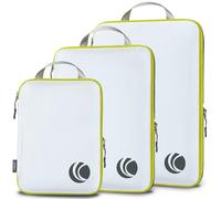 Cipway Organisateur Valise pour Voyage, Organiseur de Bagages Ultraléger Extensible Rangement Sac de Compression Voyage（Blanc，3Pièces）
