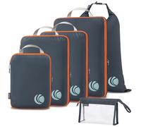 Cipway Organisateur Valise pour Voyage, Organiseur de Bagages Ultraléger Extensible Rangement Sac de Compression Voyage（Gris，6Pièces）