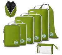 Cipway Organisateur Valise pour Voyage, Organiseur de Bagages Ultraléger Extensible Rangement Sac de Compression Voyage（Vert，8Pièces）