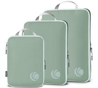 Cipway Organisateur Valise pour Voyage, Organiseur de Bagages Ultraléger Extensible Rangement Sac de Compression Voyage（Vert sauge，3Pièces）